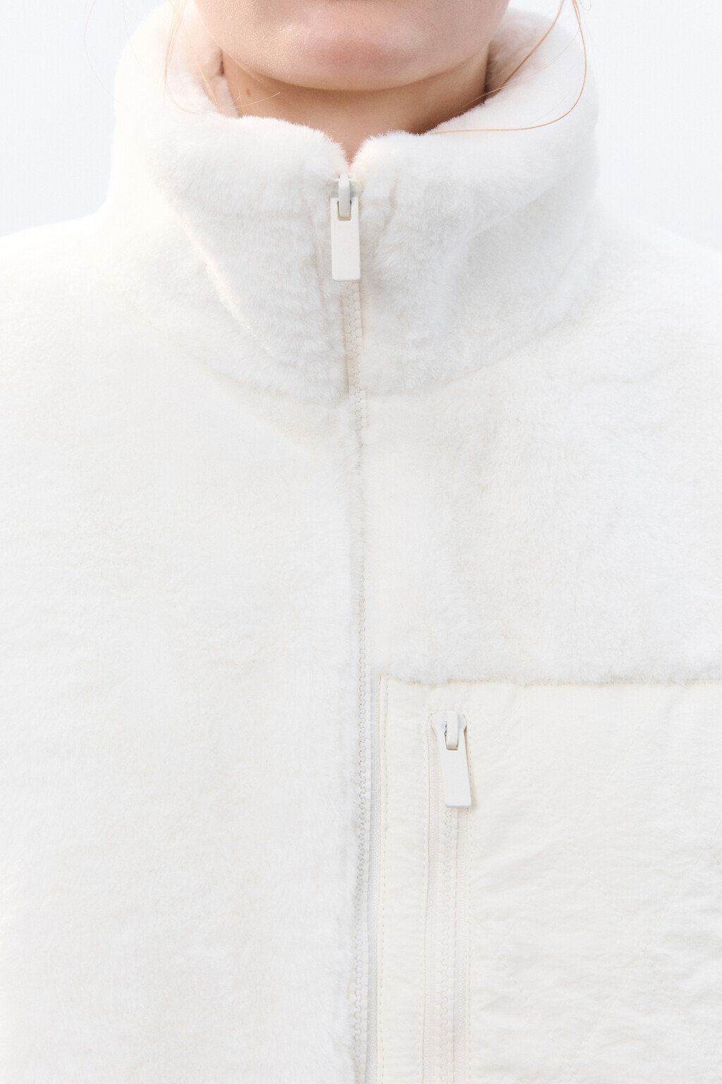 Куртка плюшевая на утеплителе - цвет молочный - 5