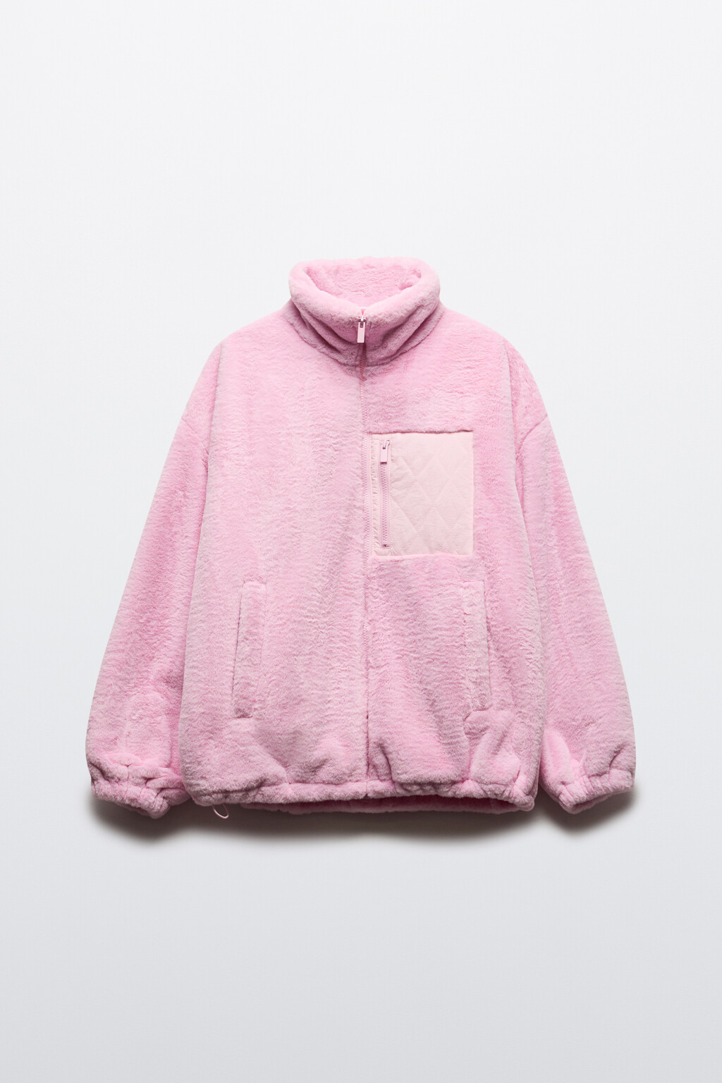 Куртка плюшевая на утеплителе - цвет розовый - 9