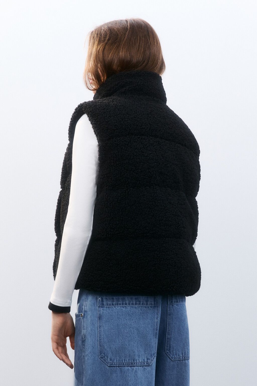 Жилет плюшевый утепленный - цвет черный - 3
