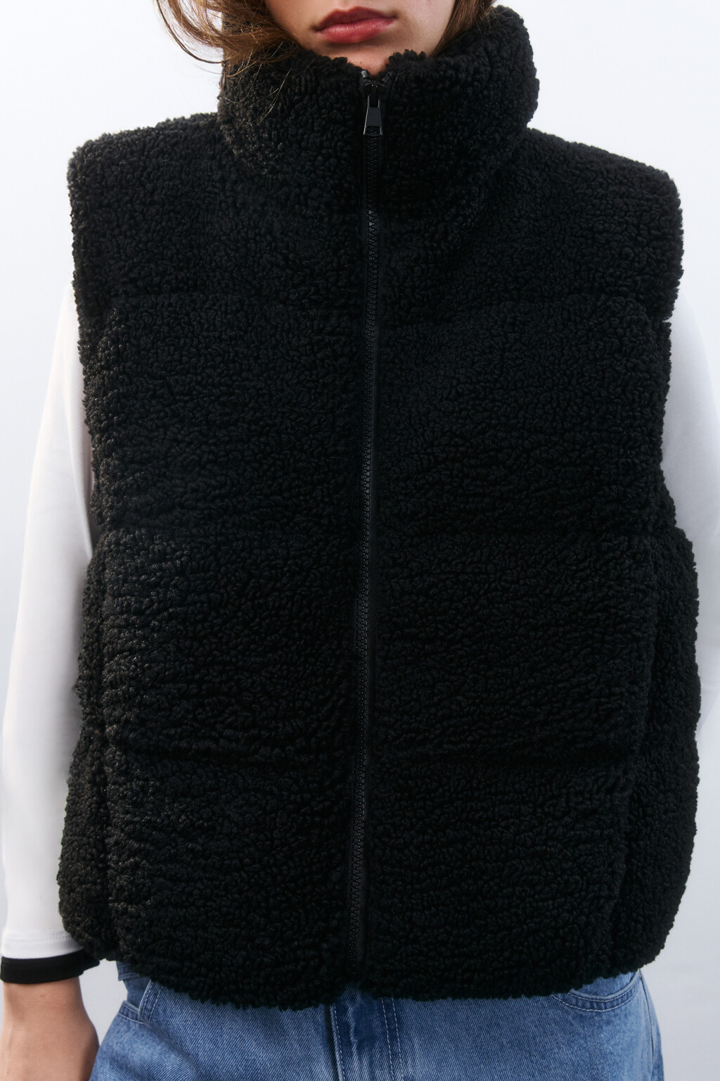 Жилет плюшевый утепленный - цвет черный - 5