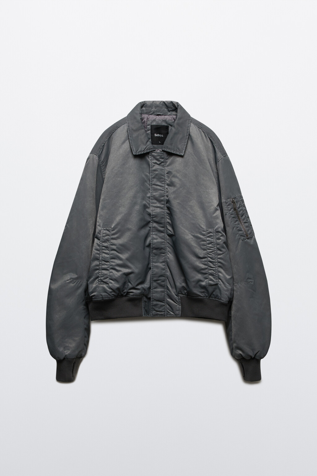 Куртка-бомбер с отложным воротником - цвет черный - 9