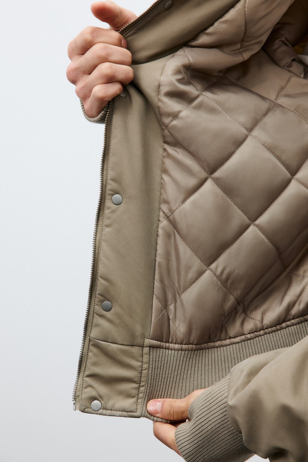 Куртка-бомбер с отложным воротником - цвет коричневый - 9