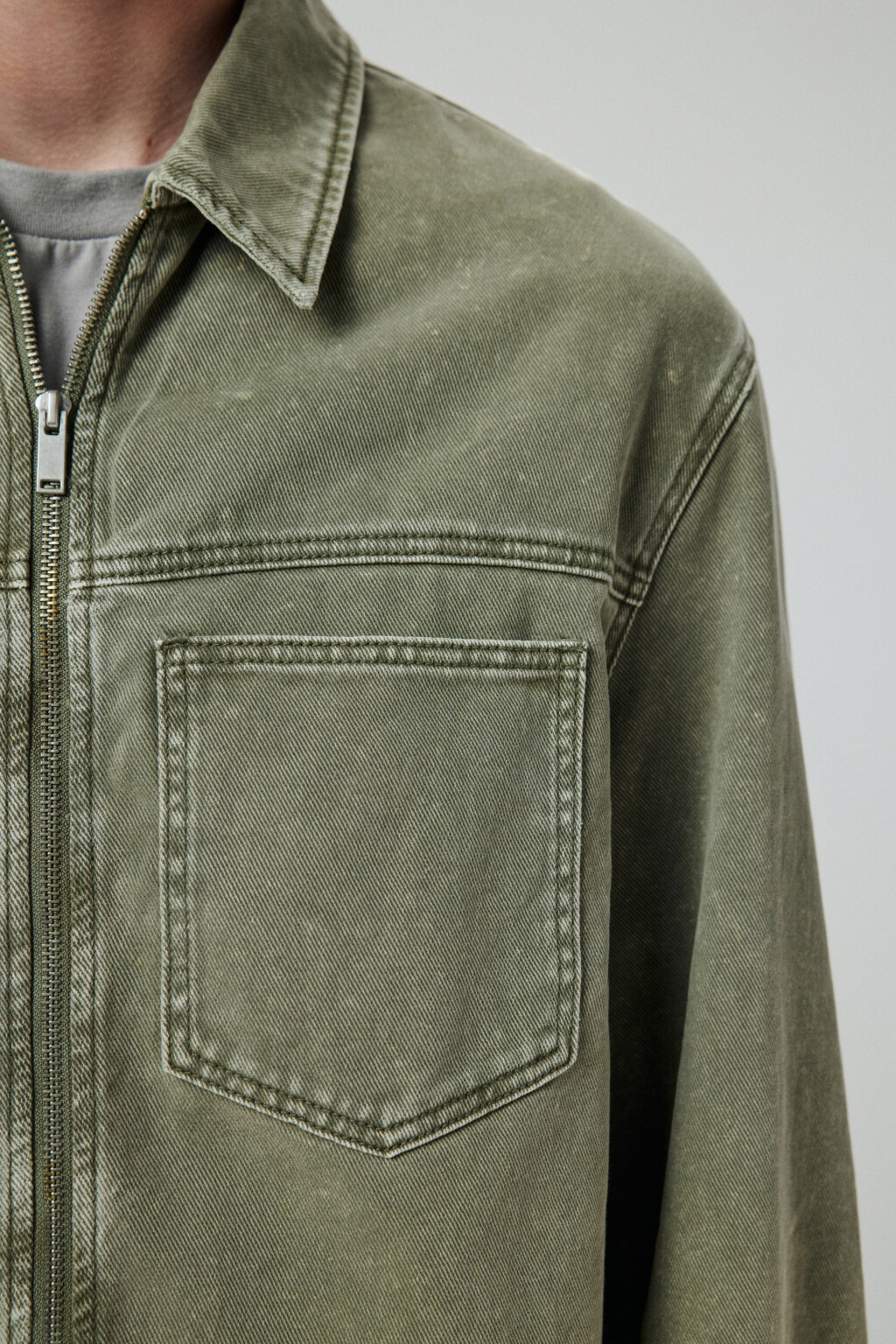 Куртка джинсовая с вареным эффектом - цвет зеленый - 6