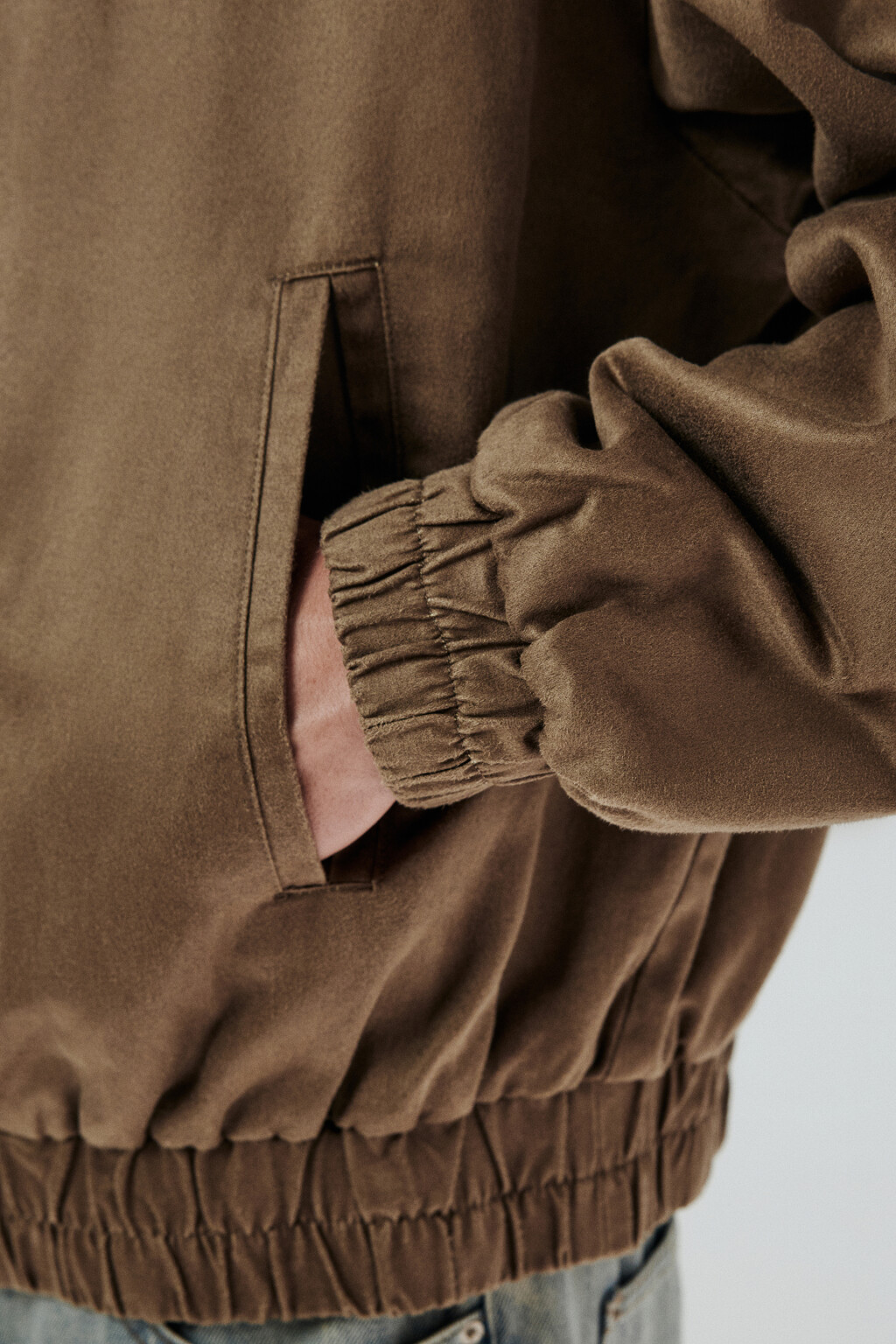 Куртка-бомбер с вареным эффектом - цвет коричневый - 7