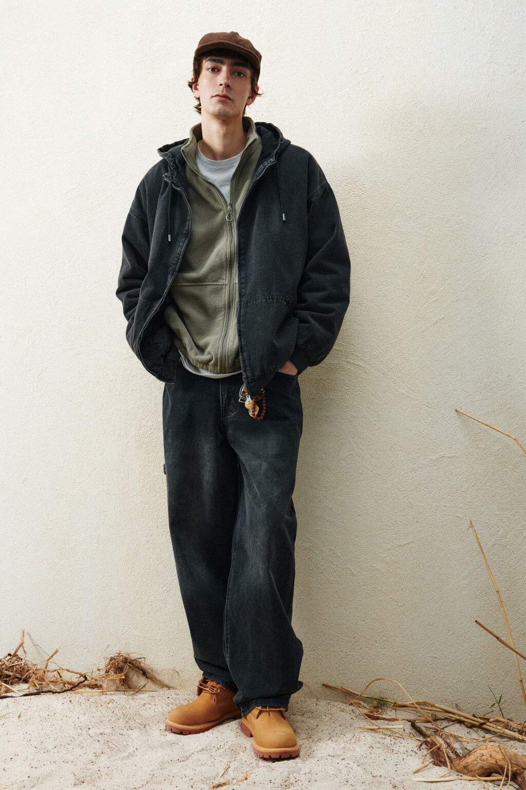 Куртка джинсовая утепленная на молнии - цвет серый - 2