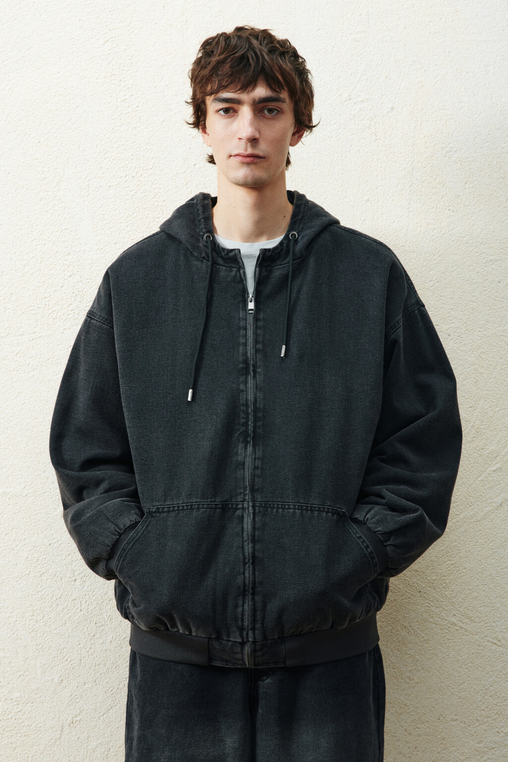 Куртка джинсовая утепленная на молнии - цвет серый - 3