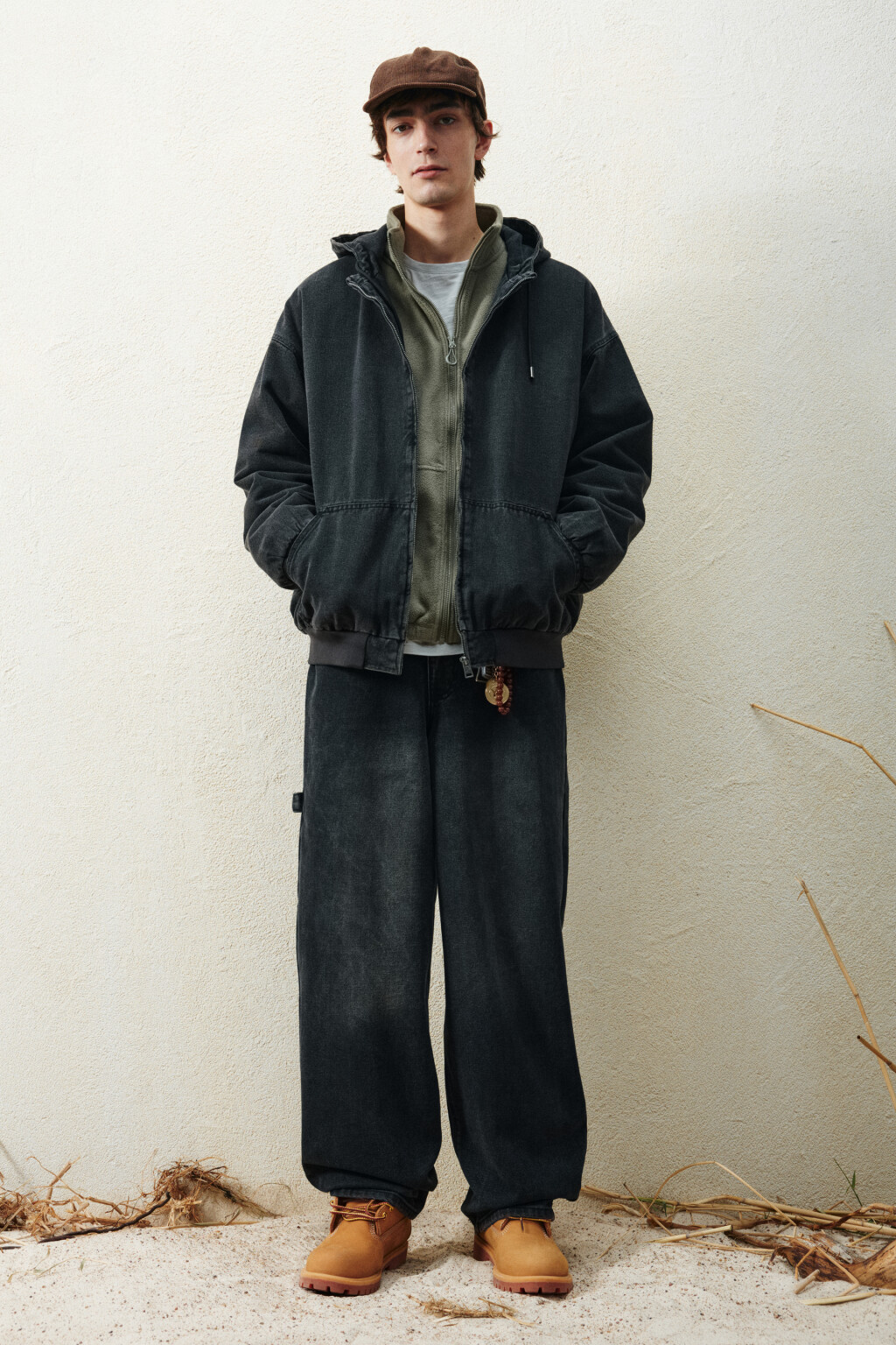 Куртка джинсовая утепленная на молнии - цвет серый - 5