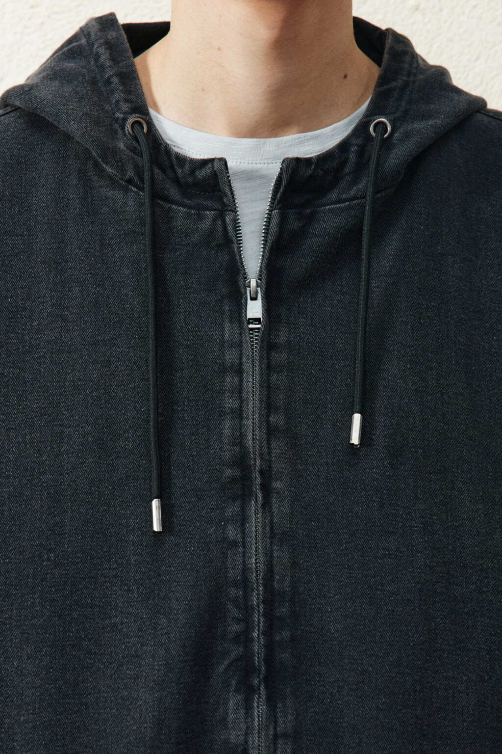 Куртка джинсовая утепленная на молнии - цвет серый - 6