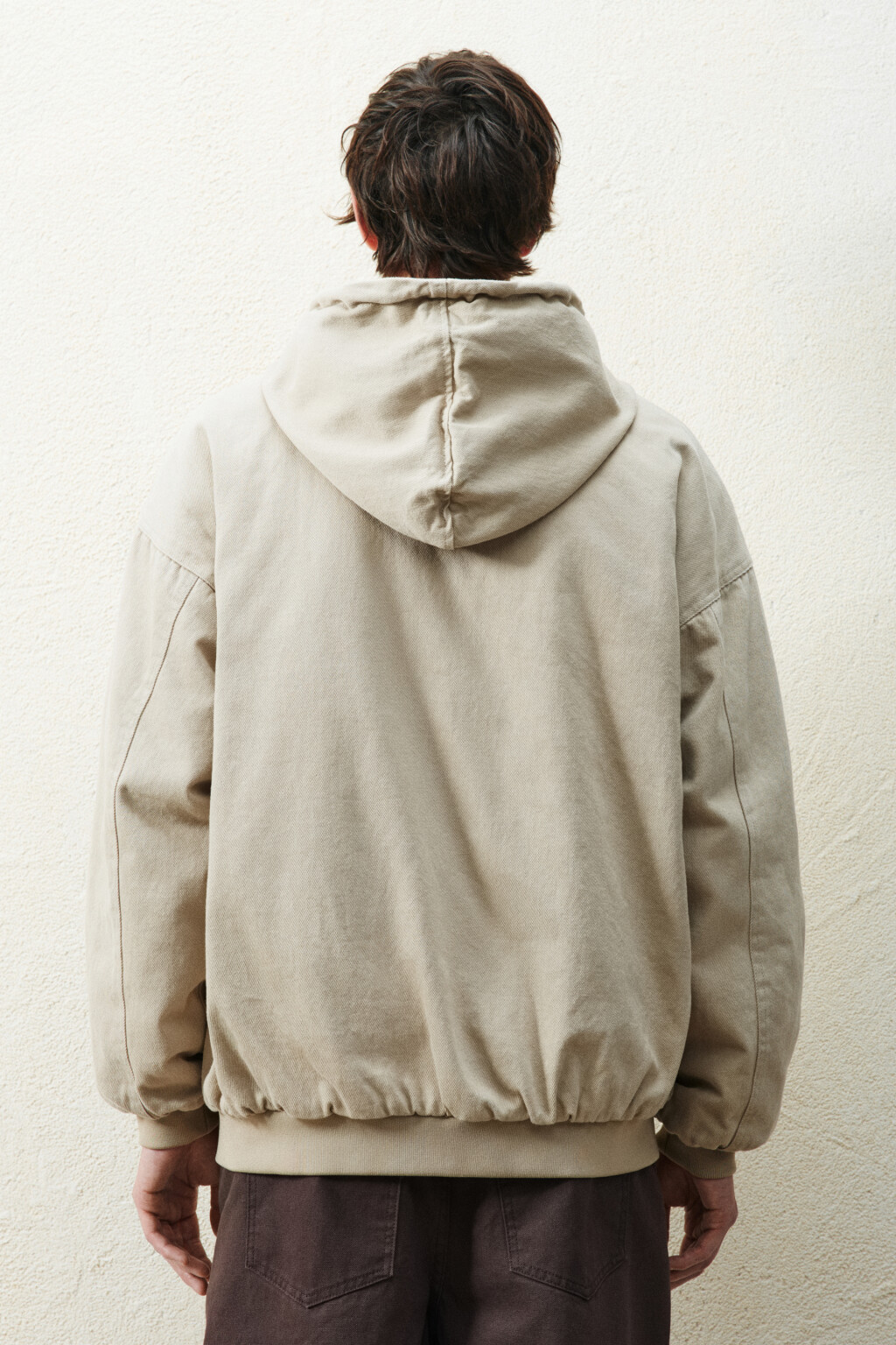 Куртка джинсовая утепленная на молнии - цвет бежевый - 4