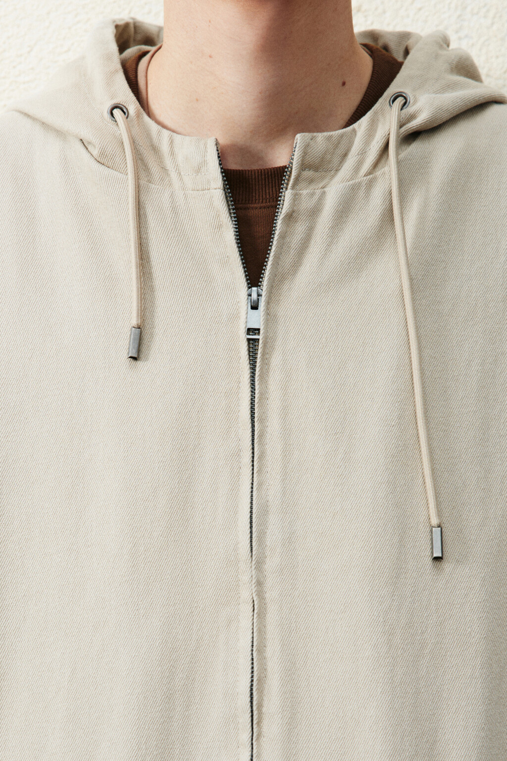 Куртка джинсовая утепленная на молнии - цвет бежевый - 6