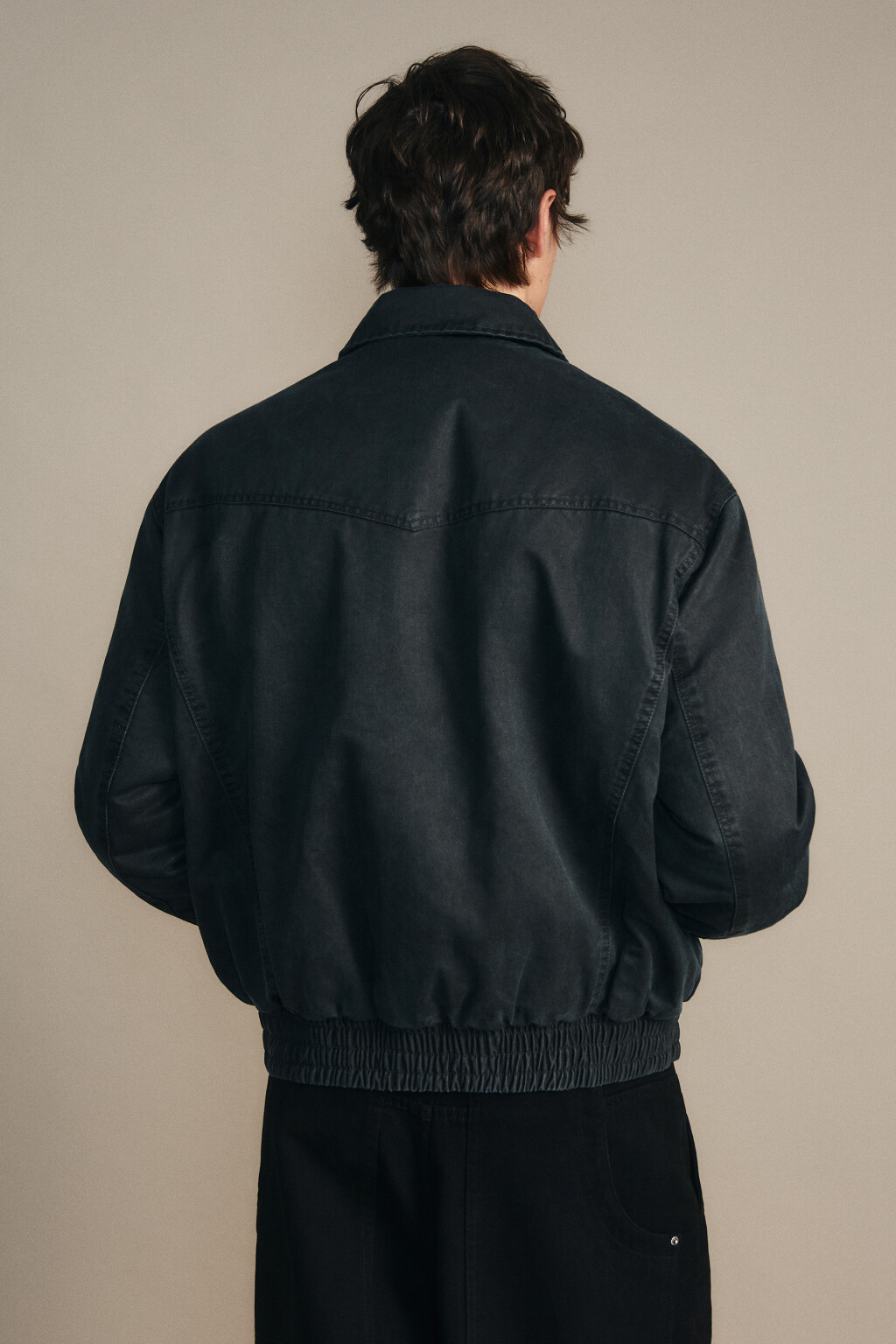 Куртка-бомбер на утеплителе - цвет синий - 4