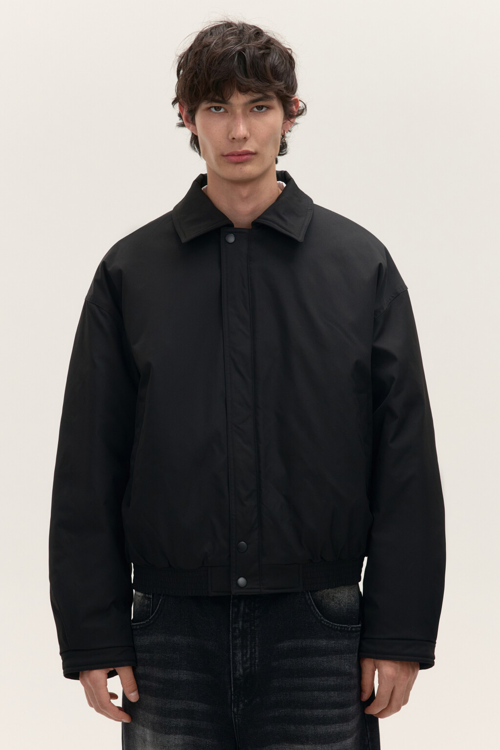 Куртка-бомбер утепленная - цвет черный - 3