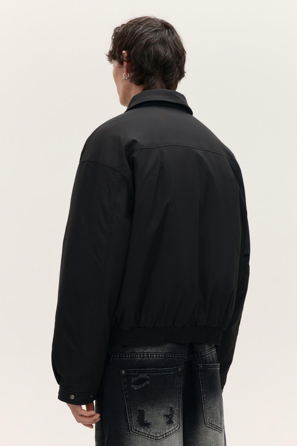 Куртка-бомбер утепленная - цвет черный - 4