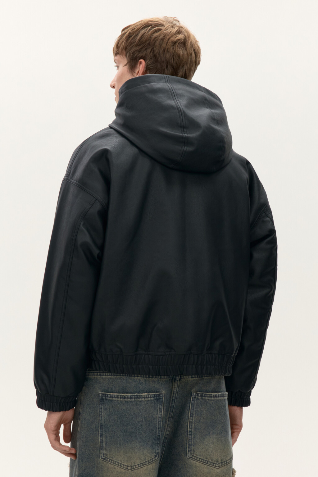 Куртка-бомбер с капюшоном - цвет черный - 4