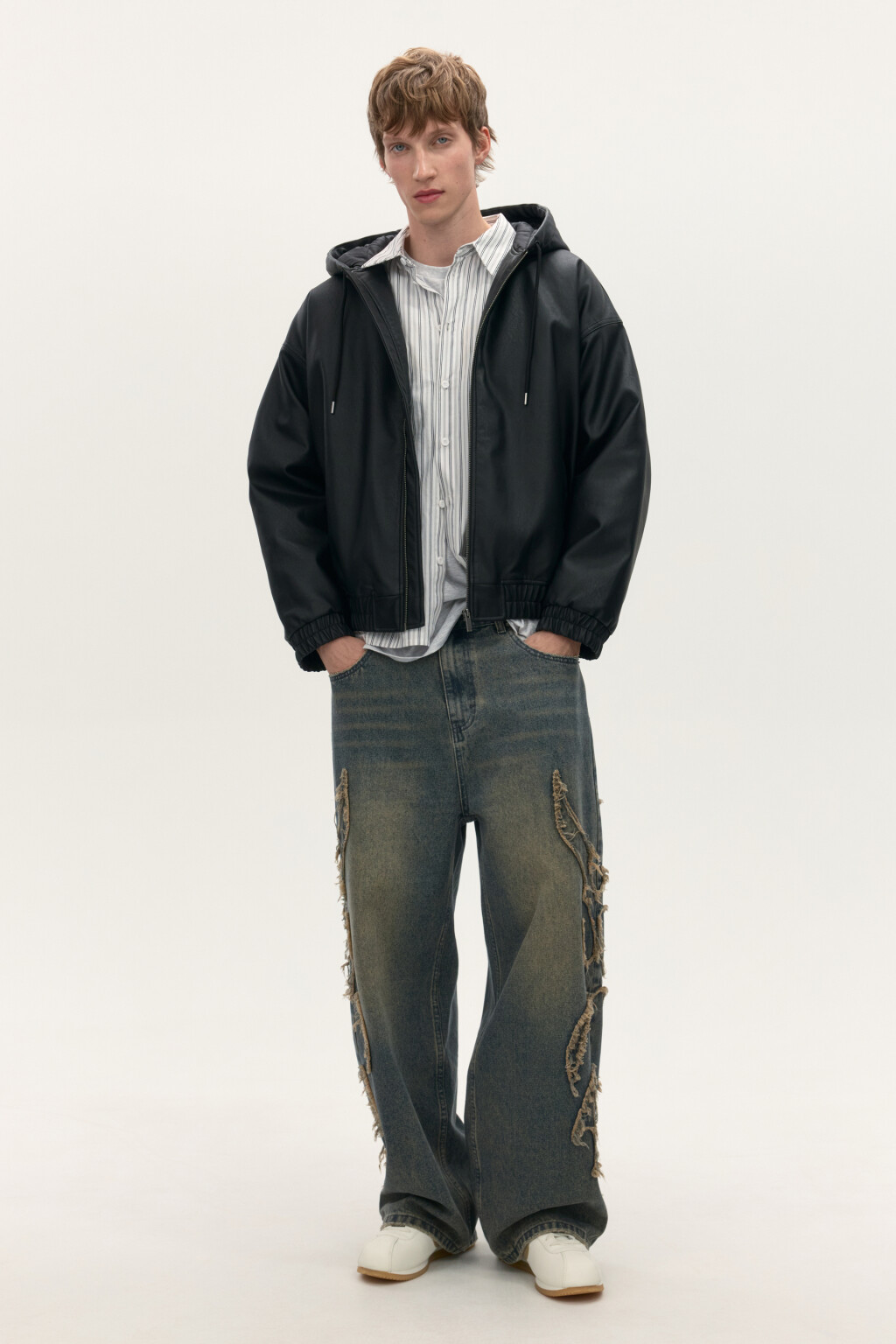 Куртка-бомбер с капюшоном - цвет черный - 5