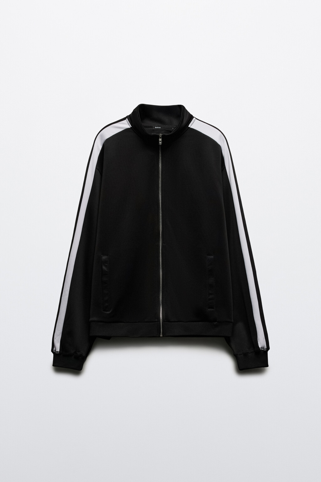 Куртка-олимпийка с лампасами - цвет черный - 9