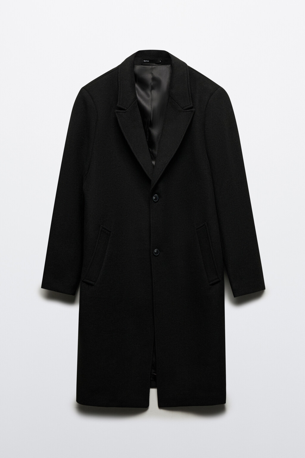 Пальто драповое с шерстью - цвет черный - 10