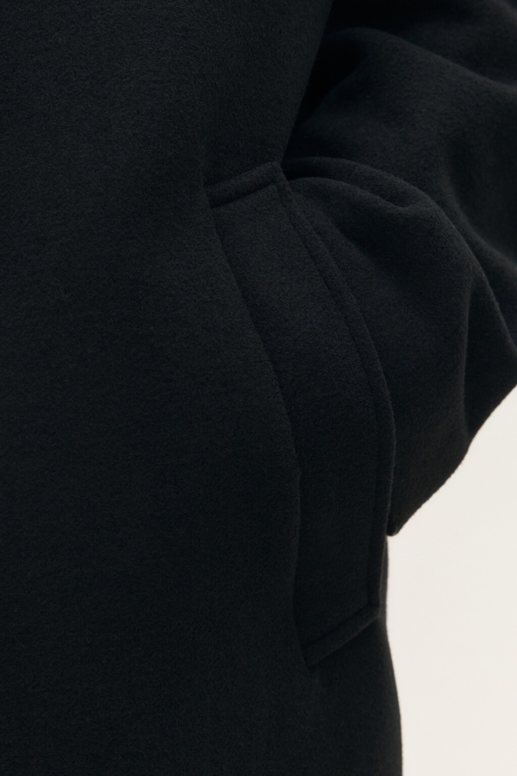 Пальто драповое с шерстью - цвет черный - 7