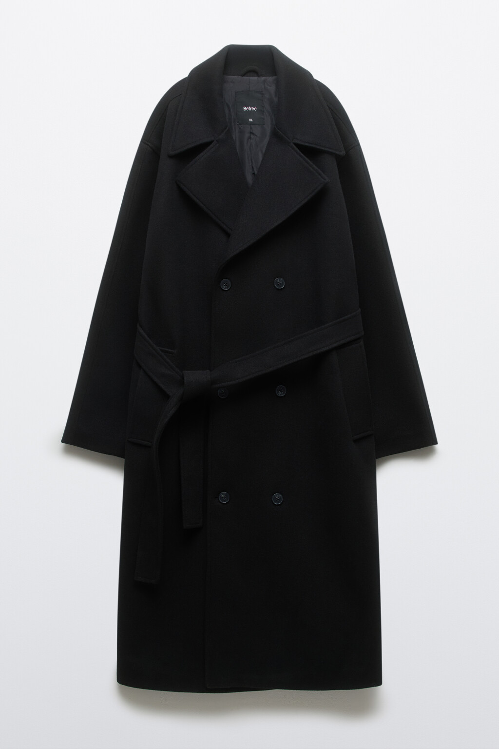 Пальто драповое ниже колена - цвет черный - 11