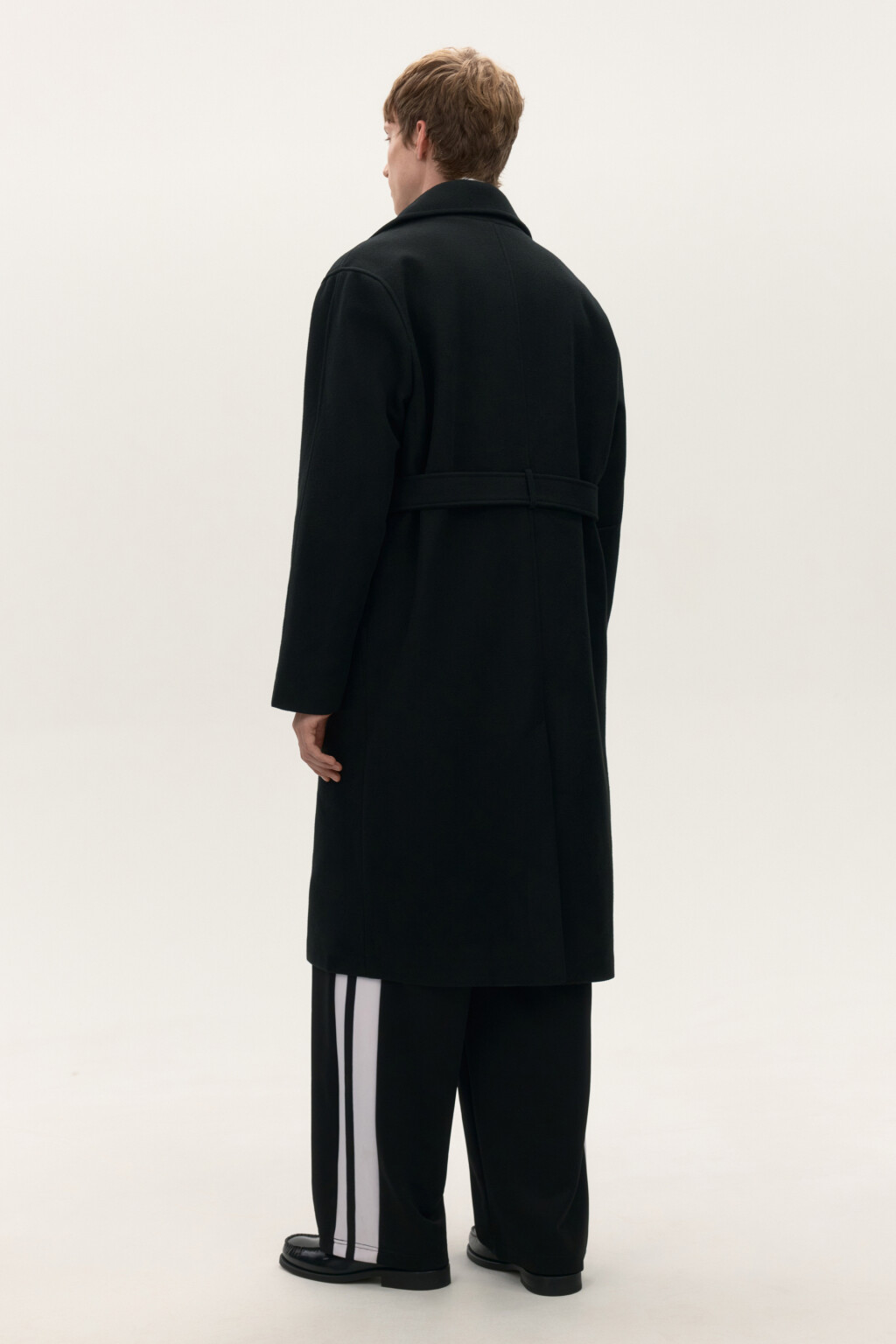 Пальто драповое ниже колена - цвет черный - 4