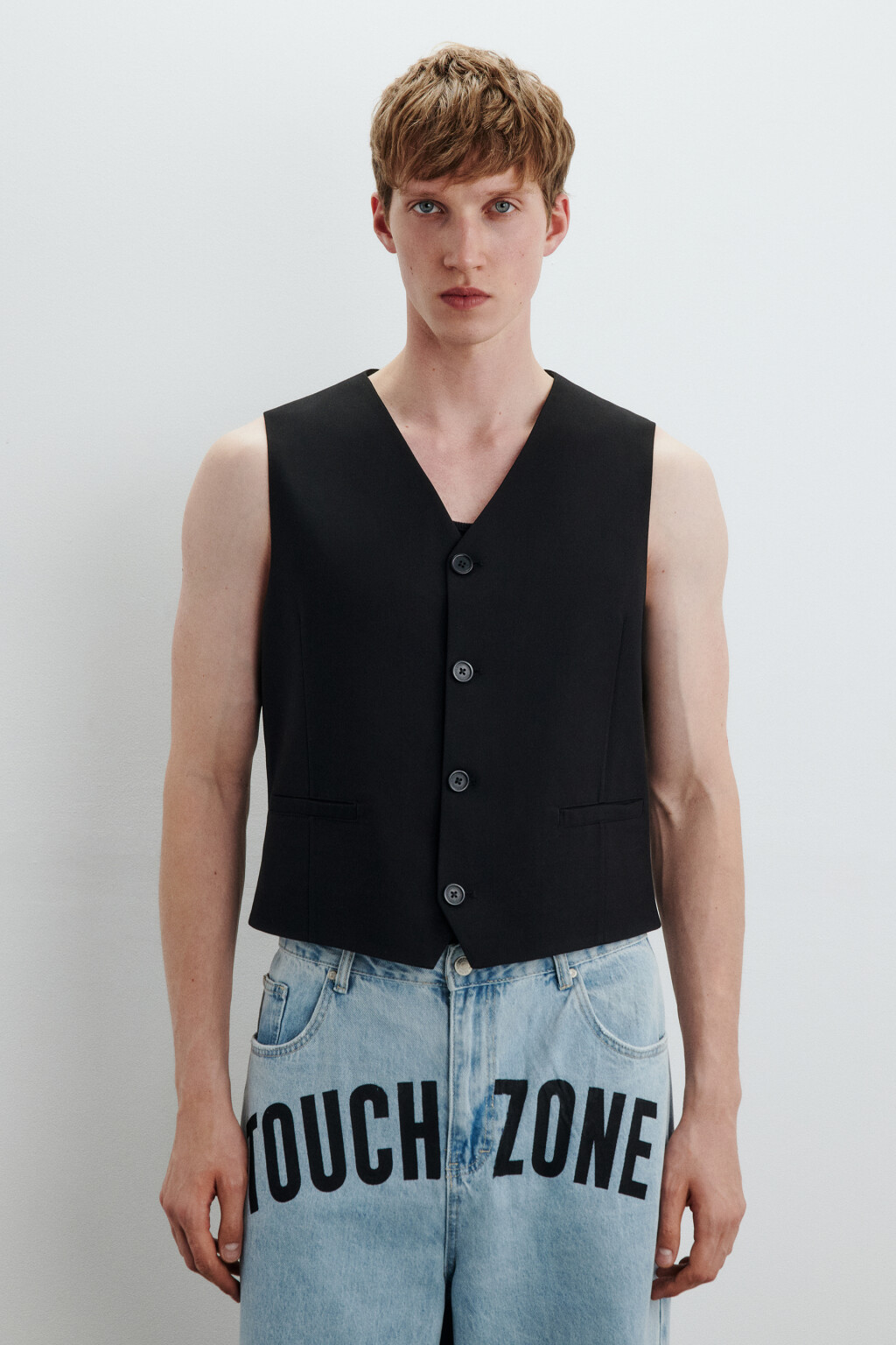 Жилет костюмный классический - цвет черный - 2