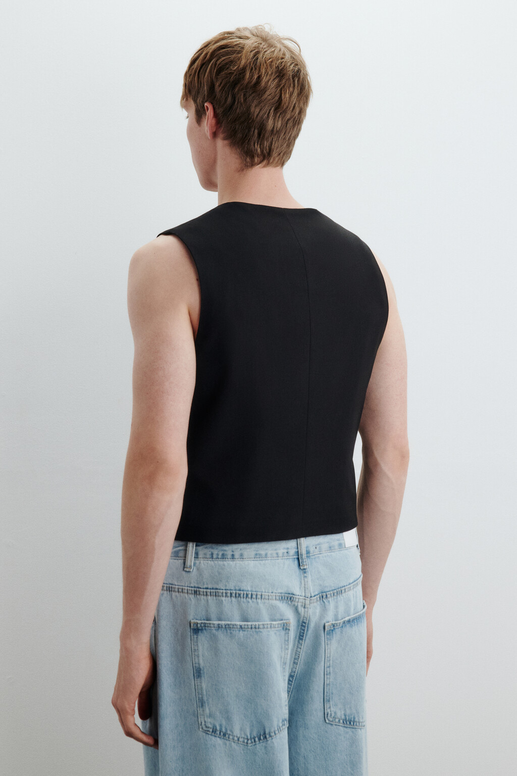 Жилет костюмный классический - цвет черный - 3