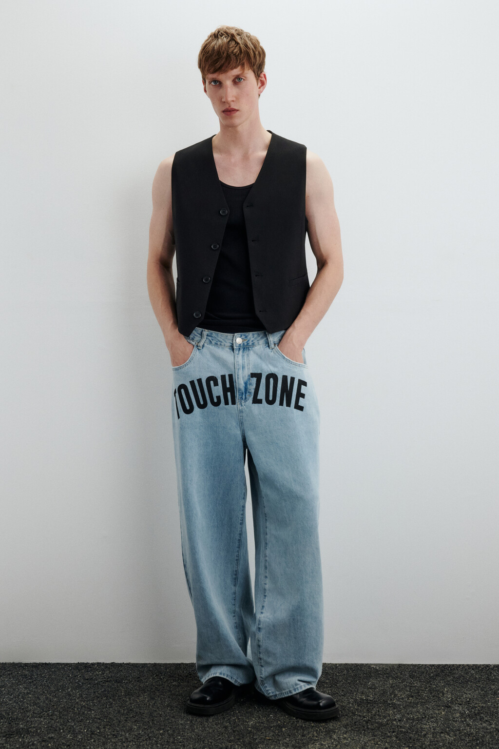 Жилет костюмный классический - цвет черный - 4