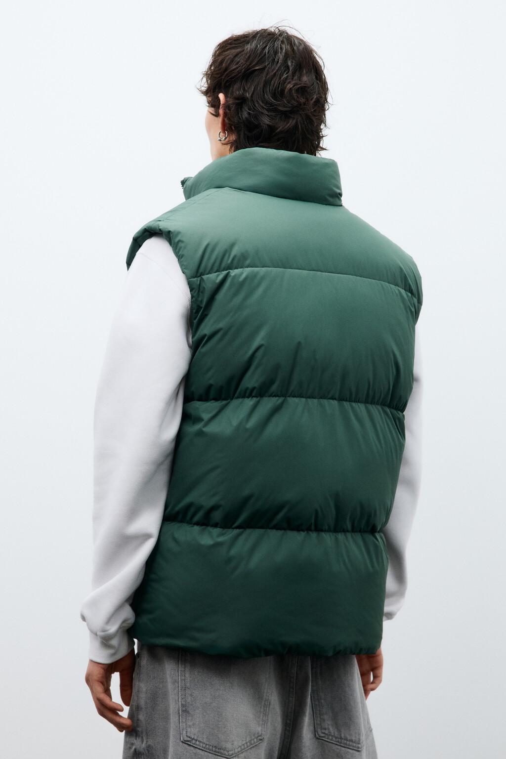 Жилет стеганый на утеплителе - цвет зеленый - 4