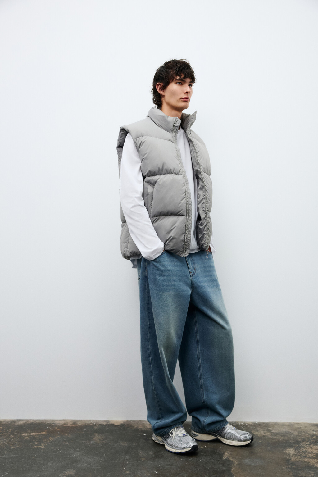 Жилет стеганый на утеплителе - цвет серый - 1