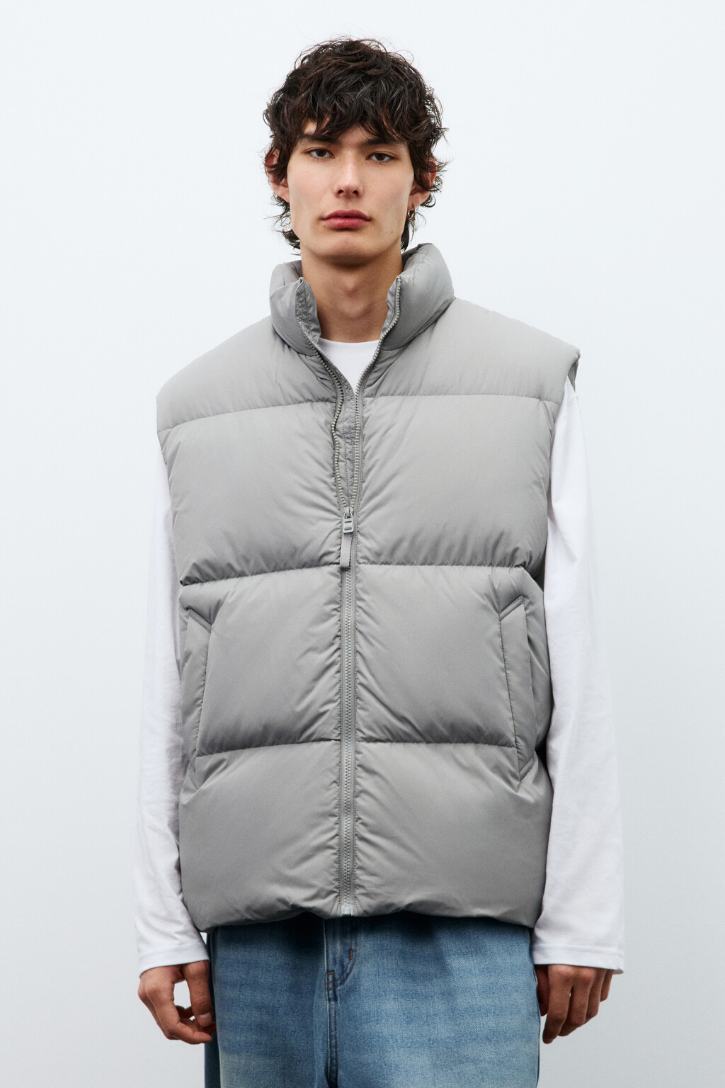 Жилет стеганый на утеплителе - цвет серый - 3