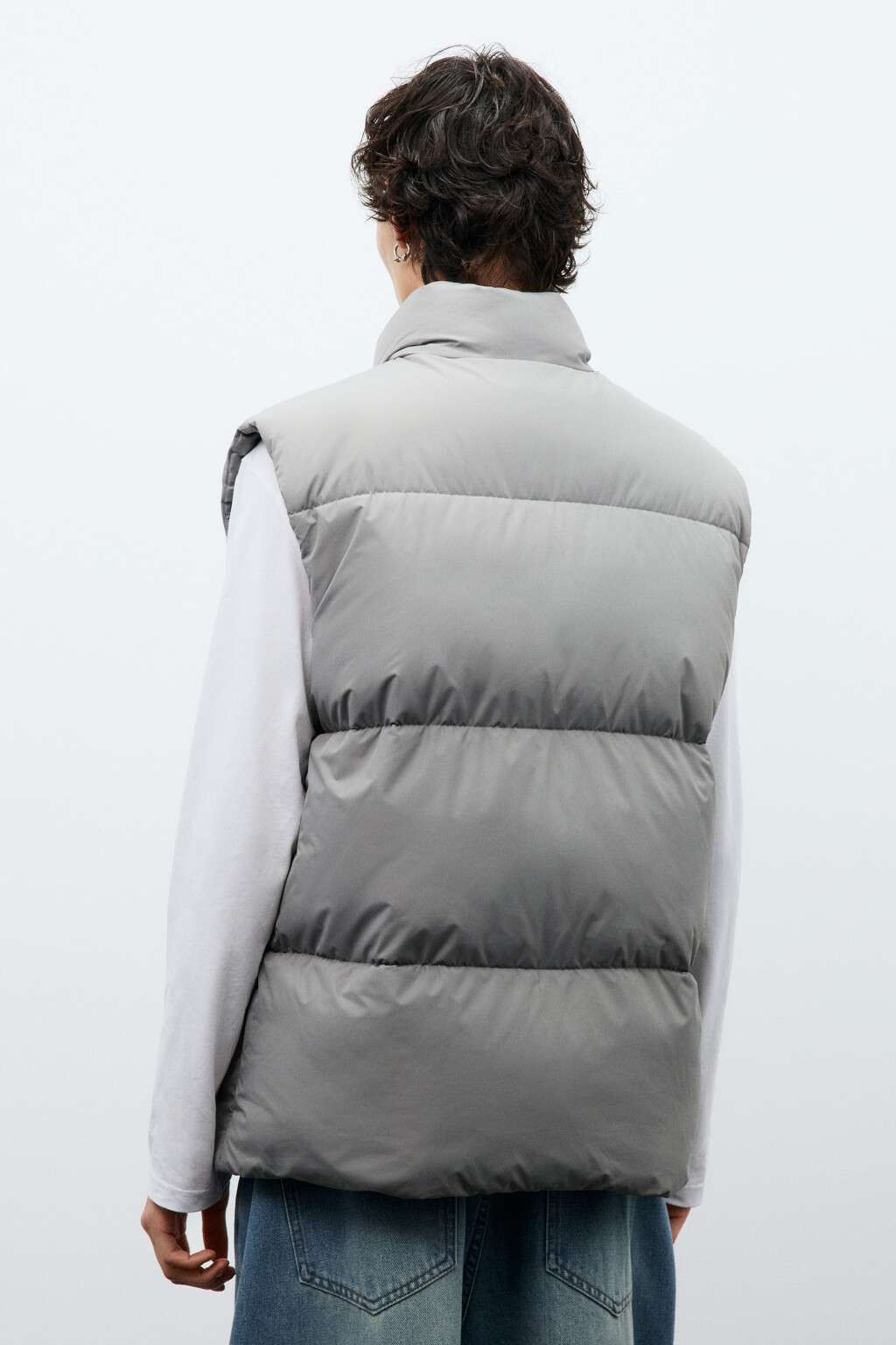Жилет стеганый на утеплителе - цвет серый - 4