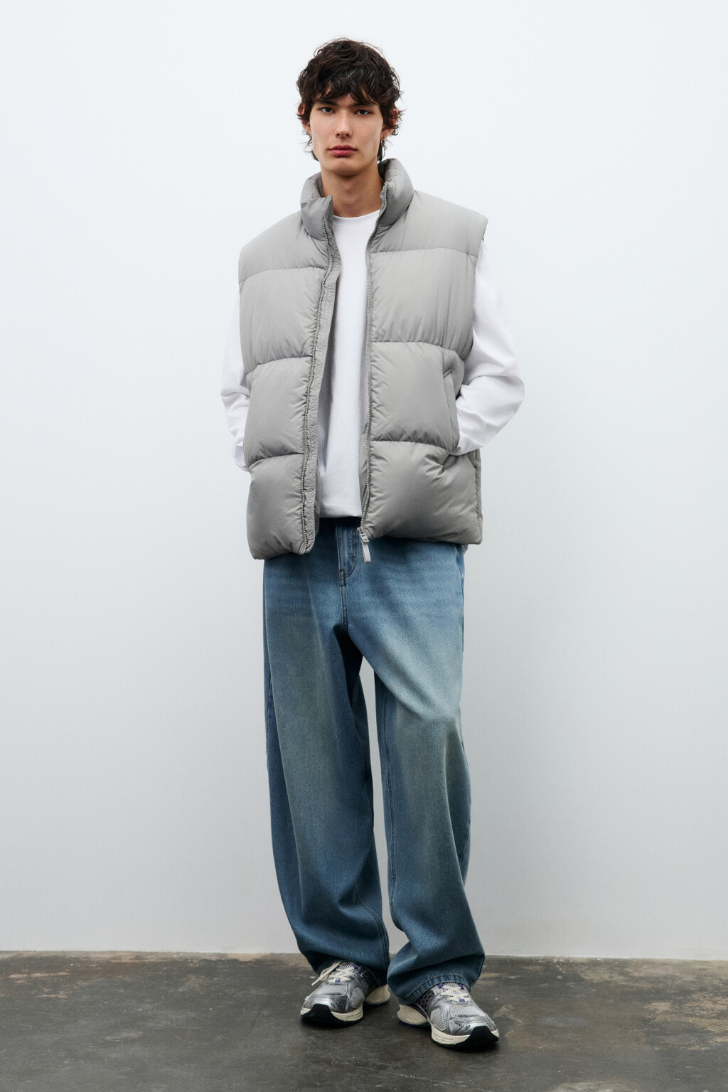 Жилет стеганый на утеплителе - цвет серый - 5