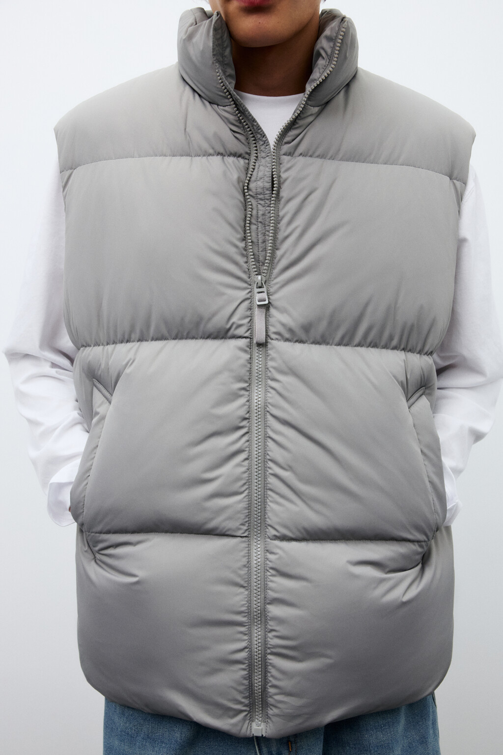 Жилет стеганый на утеплителе - цвет серый - 6
