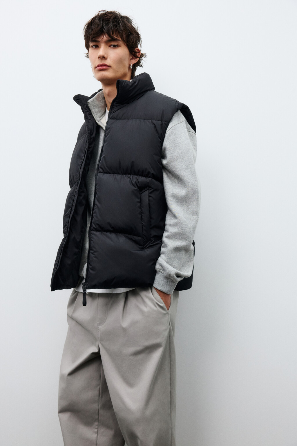 Жилет стеганый на утеплителе - цвет черный - 1