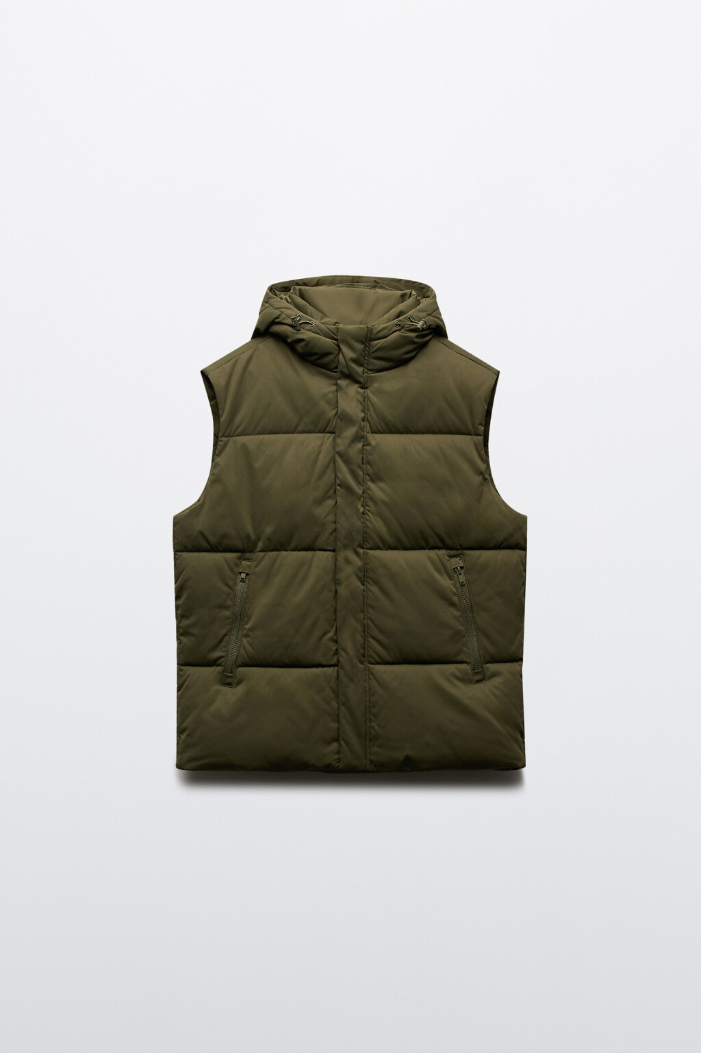 Жилет стеганый с капюшоном - цвет зеленый - 9