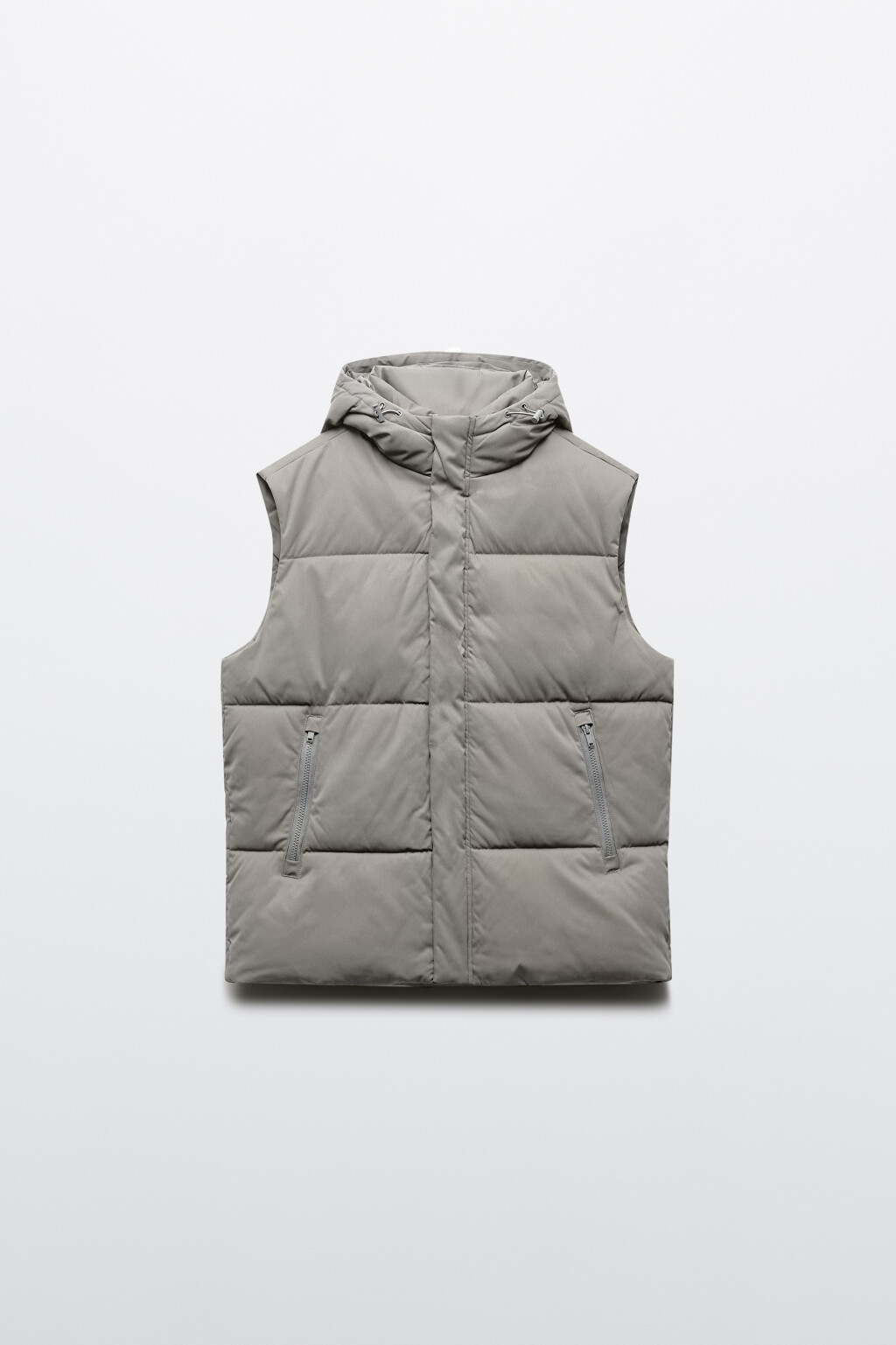 Жилет стеганый с капюшоном - цвет серый - 9
