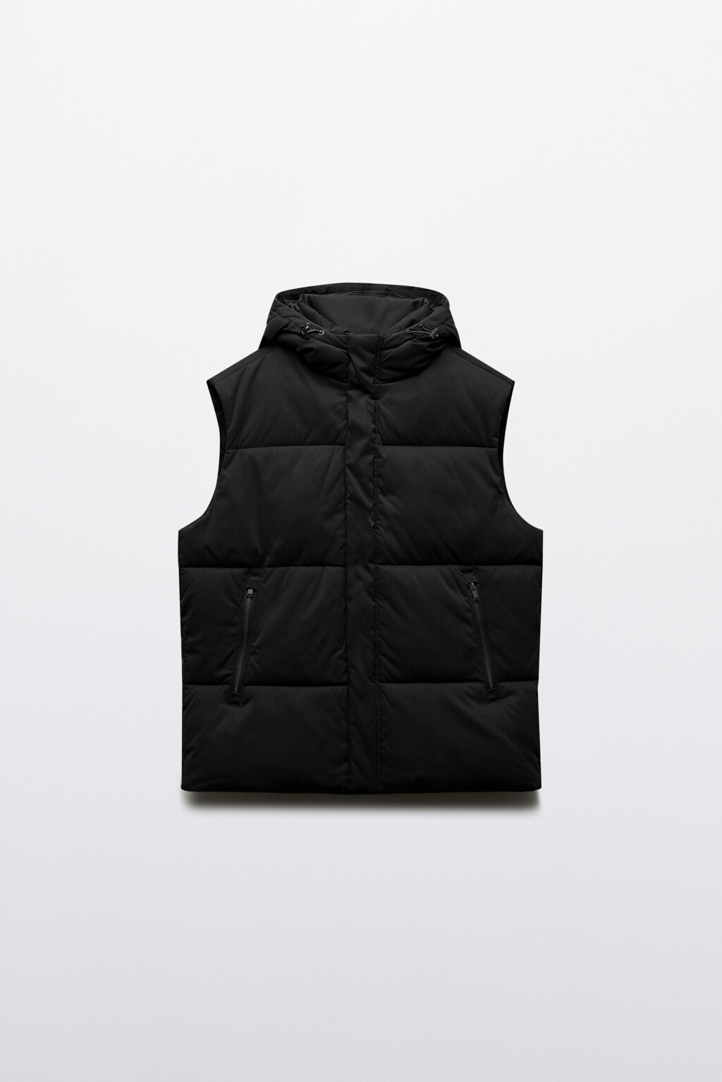 Жилет стеганый с капюшоном - цвет черный - 8