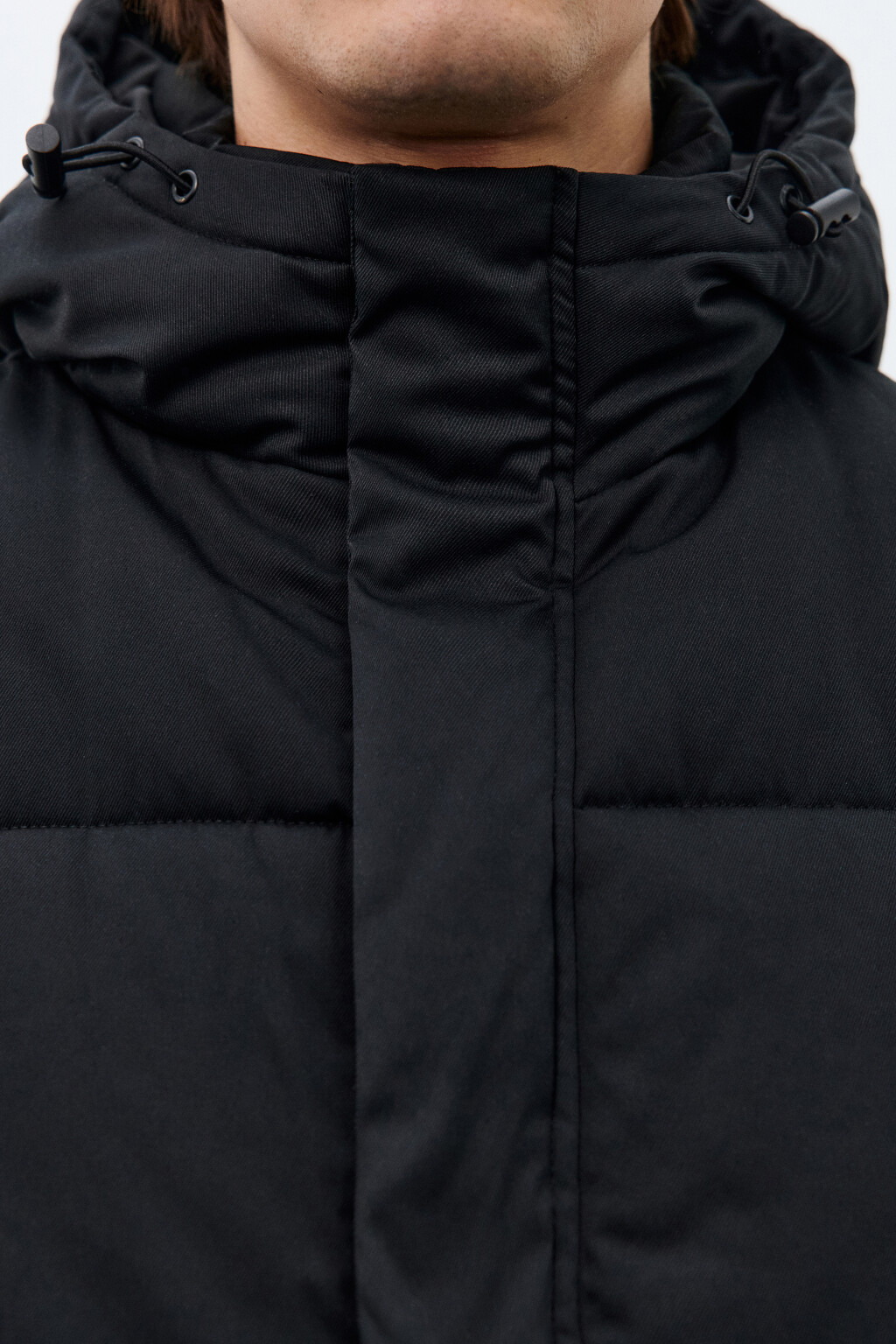 Жилет стеганый с капюшоном - цвет черный - 5