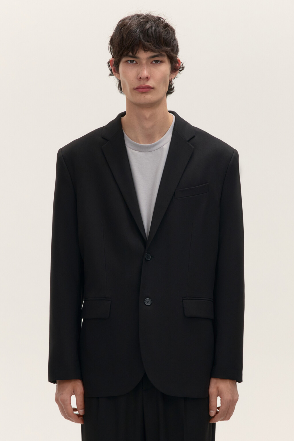 Пиджак классический однобортный - цвет черный - 2