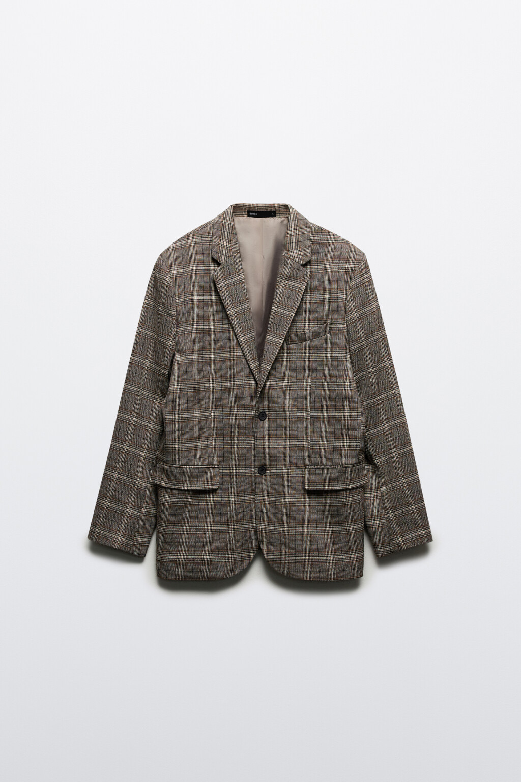 Пиджак с принтом в клетку - цвет коричневый - 10
