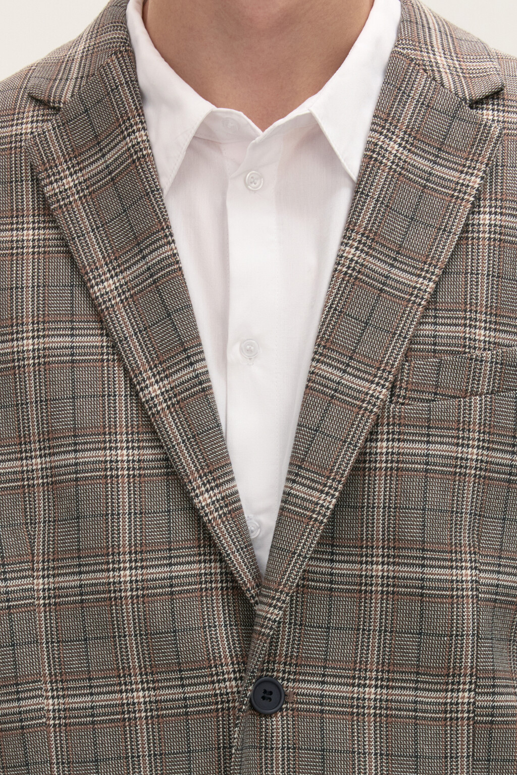 Пиджак с принтом в клетку - цвет коричневый - 6