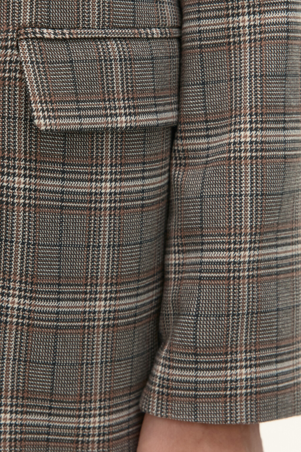Пиджак с принтом в клетку - цвет коричневый - 7