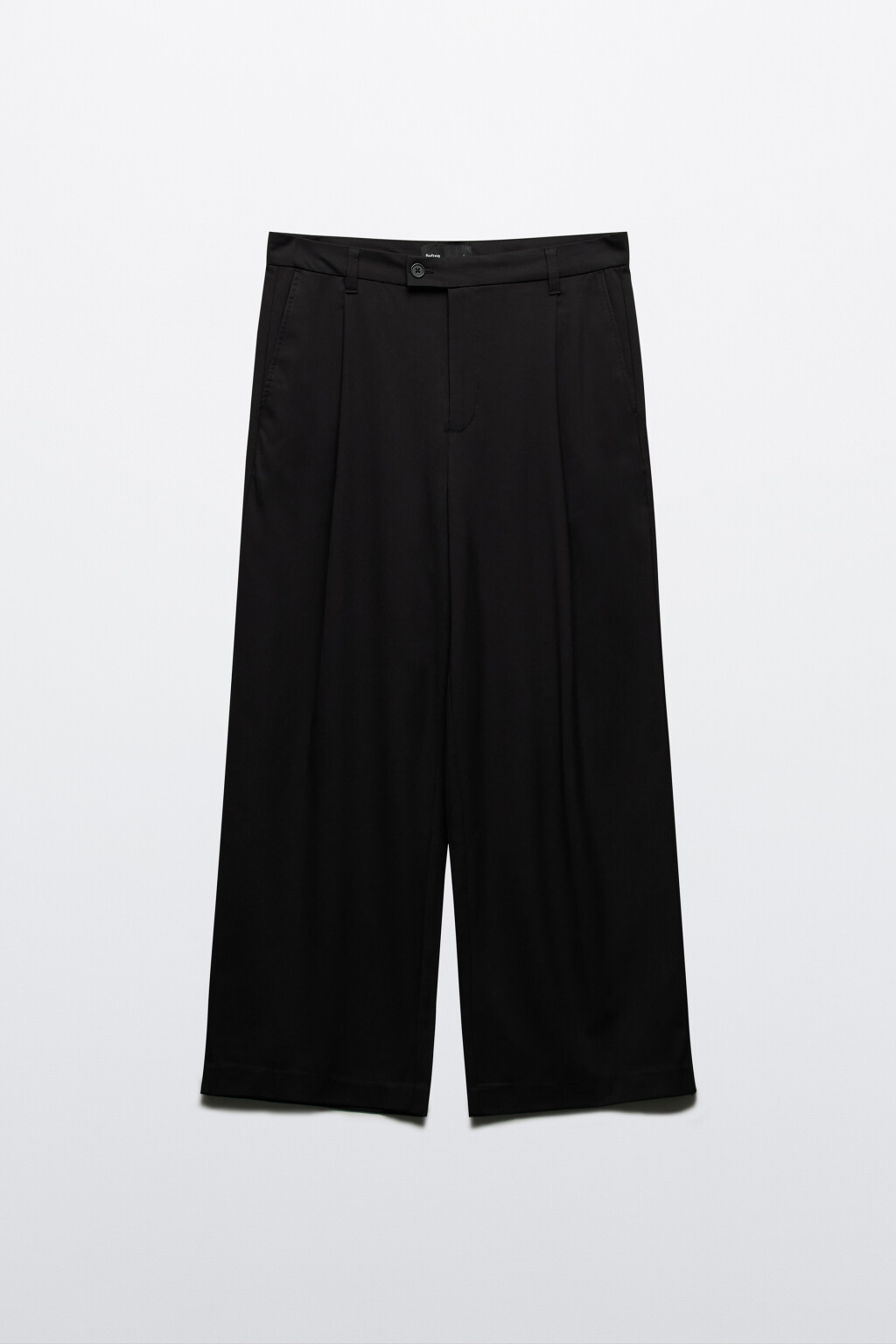 Брюки костюмные со складками на поясе - цвет черный - 6