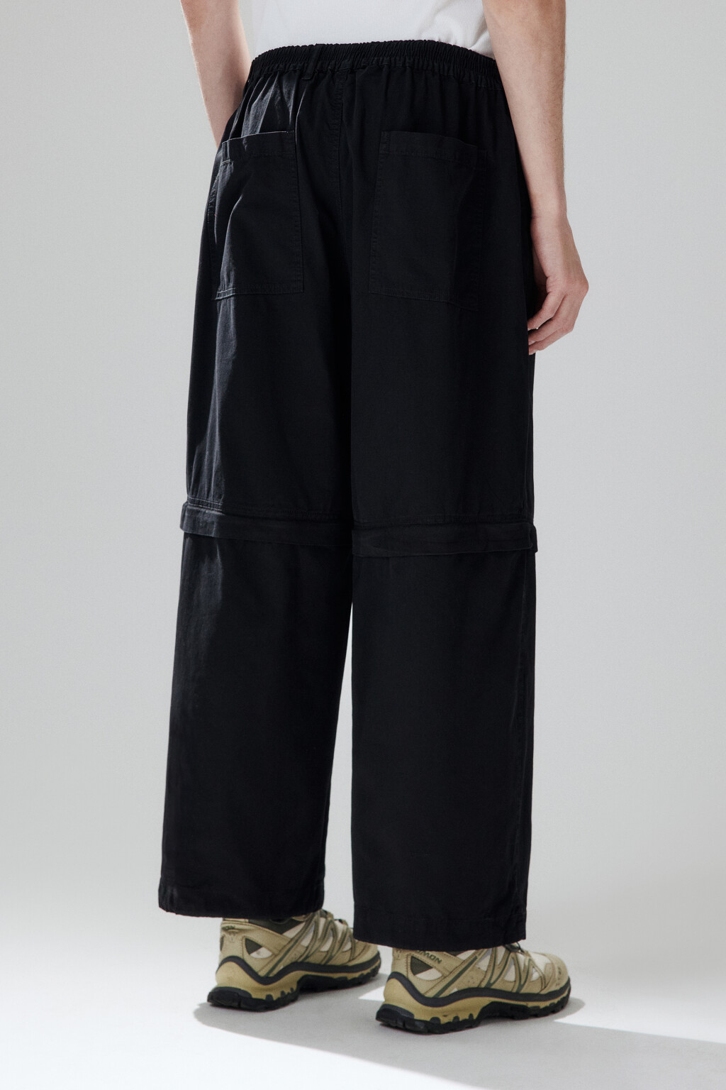 Брюки широкие со съемным низом - цвет черный - 4