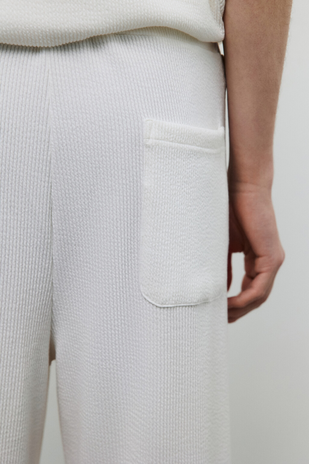 Брюки прямые с поясом на завязках - цвет белый - 6