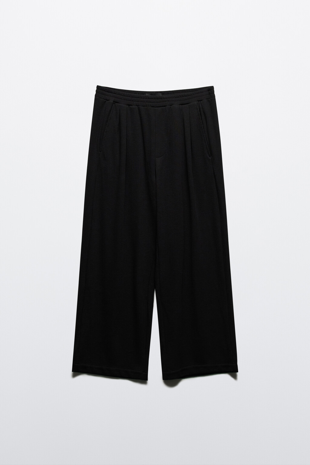 Брюки прямые с поясом на завязках - цвет черный - 8