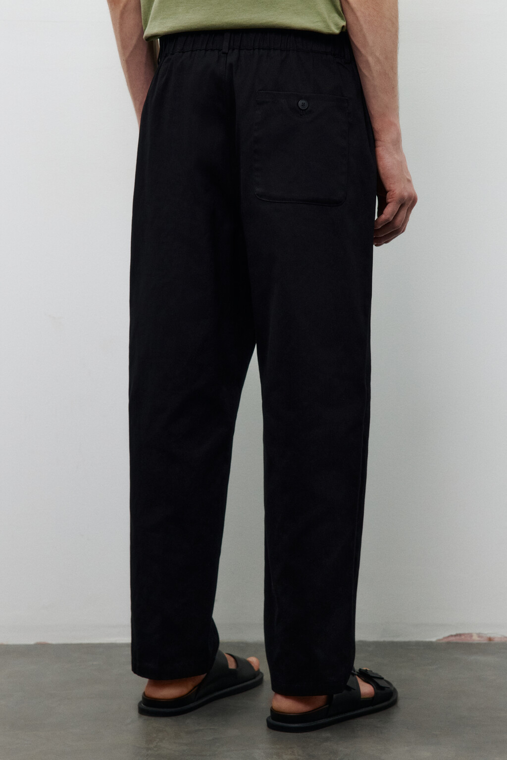 Брюки зауженные из хлопка - цвет черный - 3