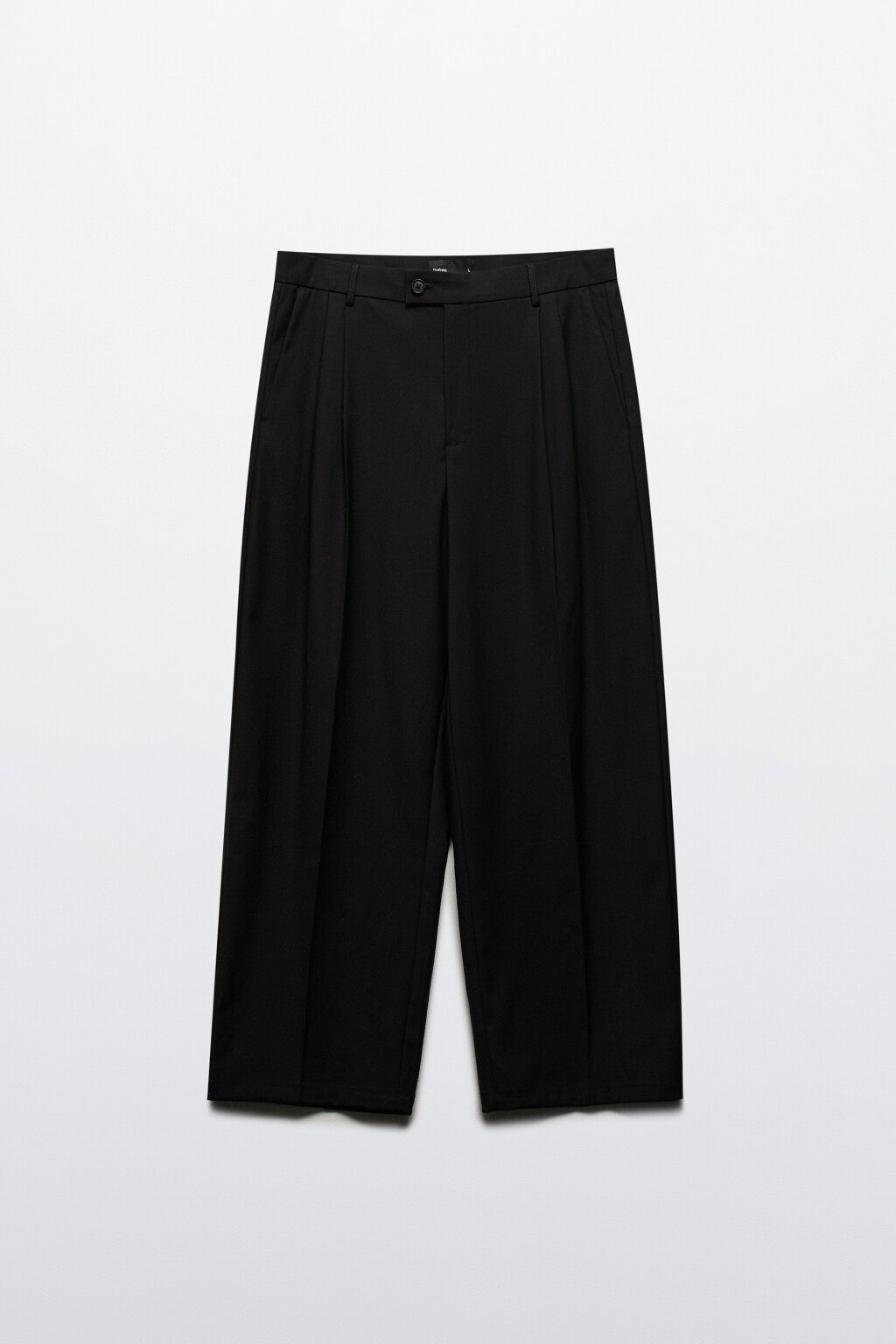 Брюки широкие костюмные со стрелками - цвет черный - 7