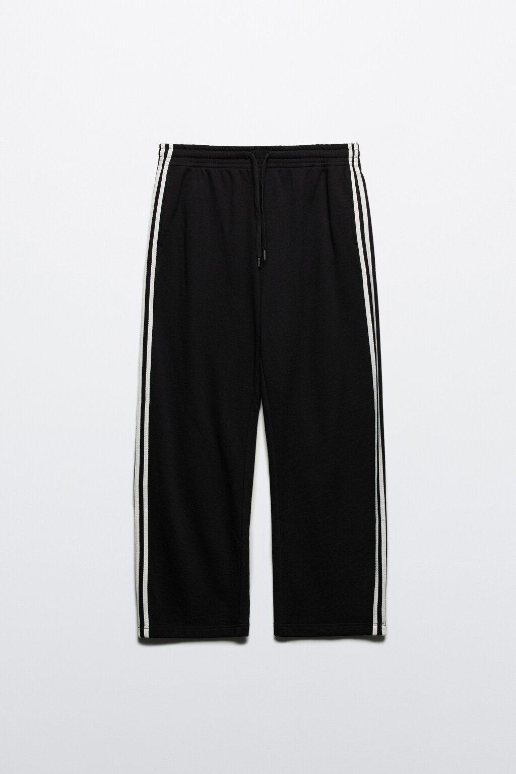 Брюки трикотажные с лампасами - цвет черный - 8