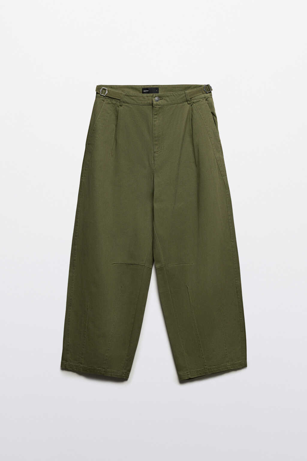 Брюки широкие со вшитым ремешком - цвет зеленый - 8